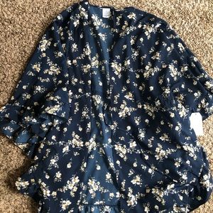 Navy floral cardigan